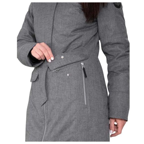 Obermeyer Women's Sojourner Down Jacket Hooded Charcoal Size 14 Regular NWT - Picture 4 of 16